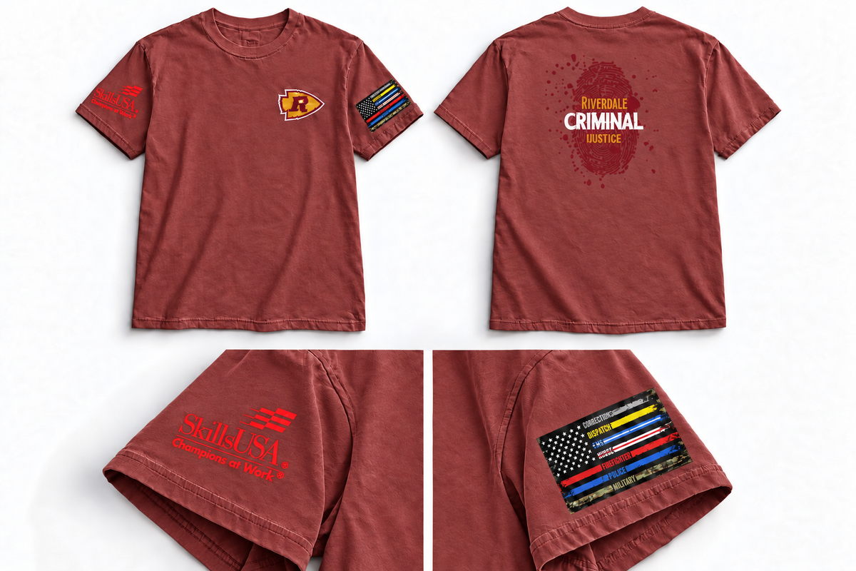 Brick Criminal Justice tee front, back and sleeve details