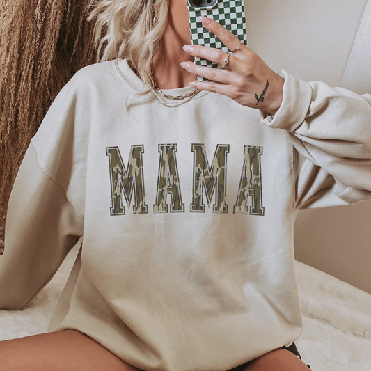 Vintage Camo Mama Crewneck Sweatshirt