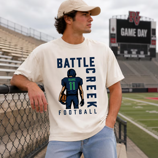 Custom Battle Creek Football Player Tee