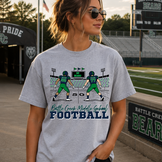 Custom 2 Player Battle Creek Football Tee