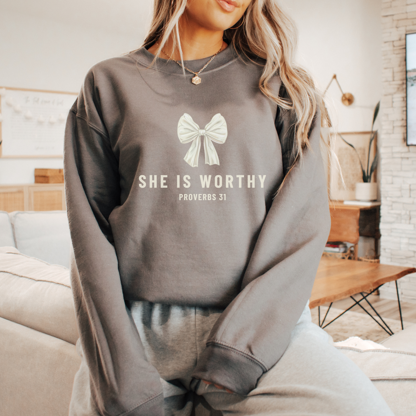 "She is Worthy" Crewneck Sweatshirt