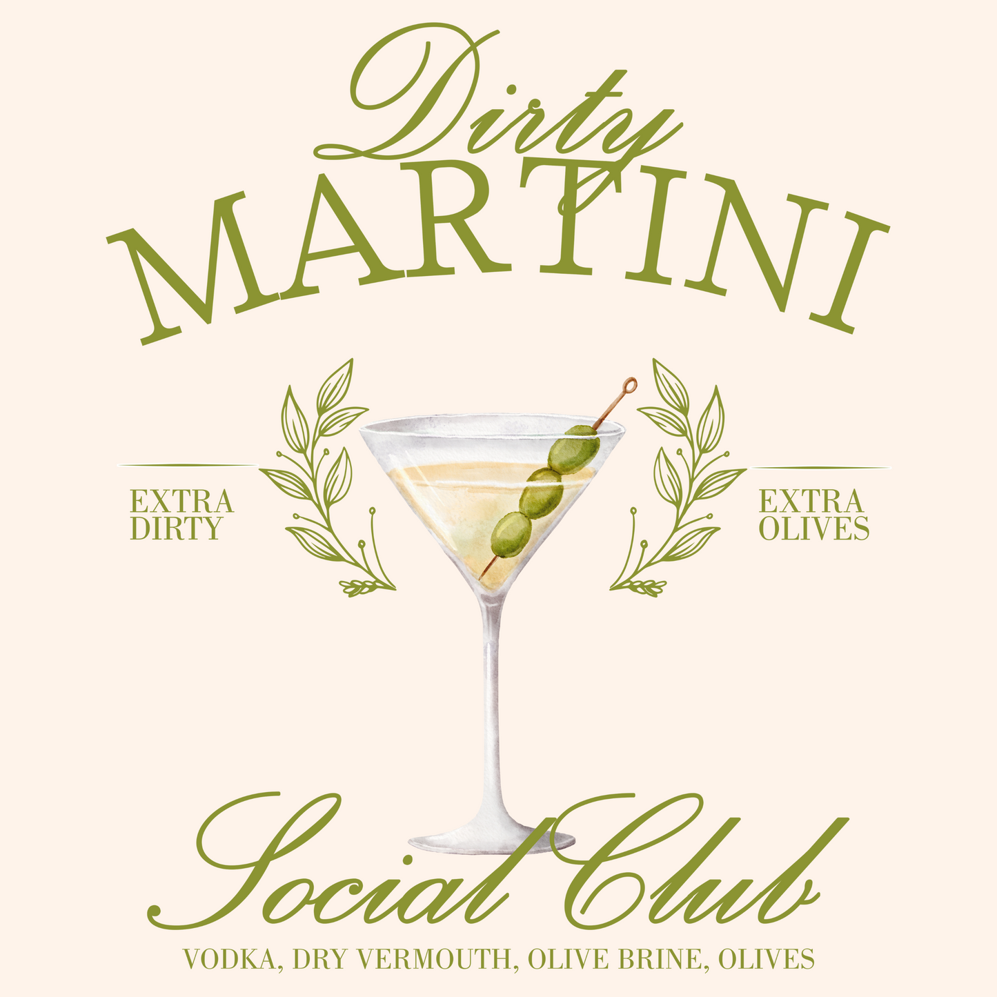 "Dirty Martini Social Club" Tee