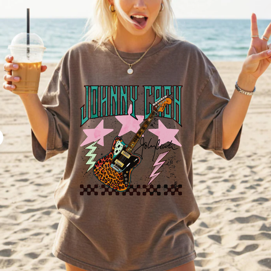 Vintage Rock Band Tee “Electric Johnny” | Retro Guitar Graphic Shirt | Comfort Colors Band Tee | Oversized Rocker Tee | Music Lover Gift