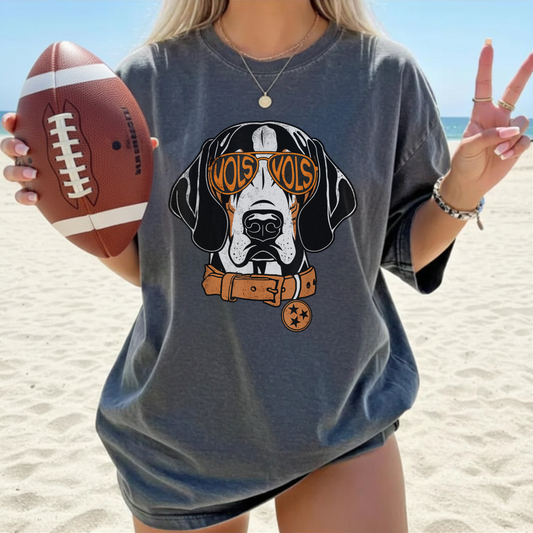 Vintage Tennessee Vols Dog Graphic Tee | Retro Smokey Mascot Shirt | UT Football Game Day Shirt | Orange & White College Tee