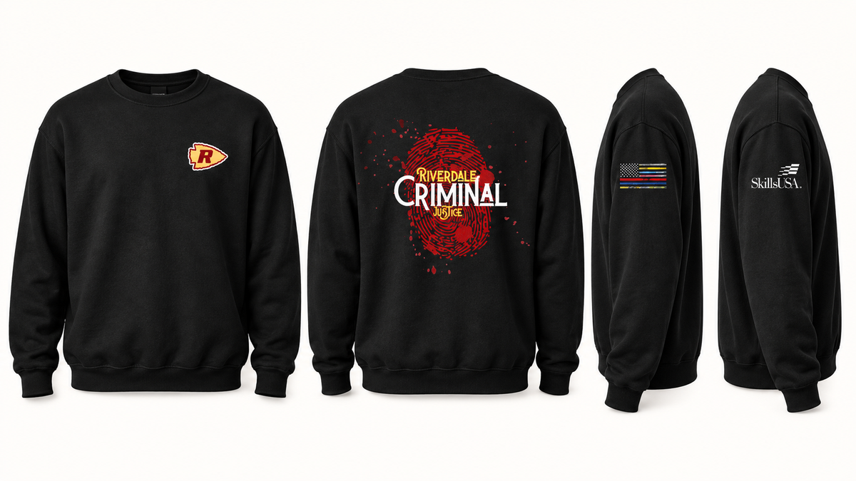 Black Criminal Justice crewneck without personalization