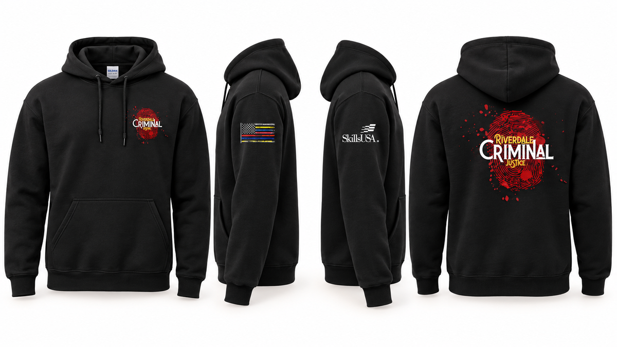 Without personalization — front, back and sleeve views