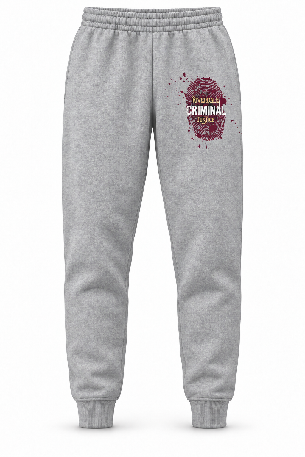 Sport Grey Criminal Justice joggers with left-thigh logo
