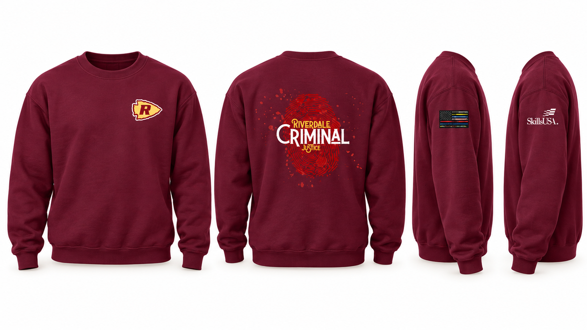 Without personalization — front, back and sleeve views